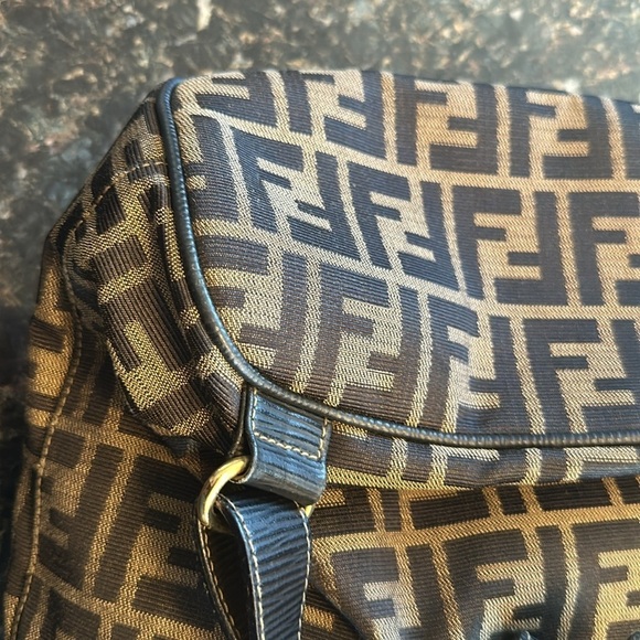 Fendi Zucca Bag Pack Canvas Leather Brown Black Backpack Rucksack with COA - Picture 12 of 16